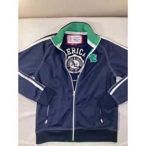 American Eagle Outfitters AE Track Jacket Navy Green Athletic Sportswear Size L